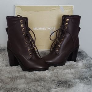NWB Michael Kors Bastian Leather Combat Boots